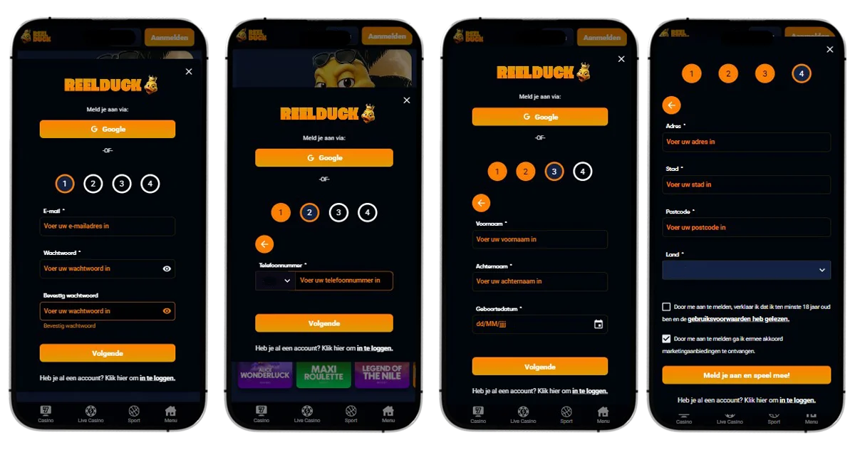 ReelDuck Casino Registratie en KYC